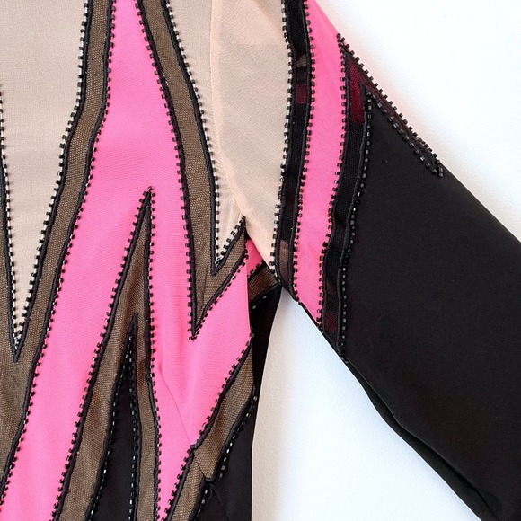 Emilio Pucci Pre Fall 2015 RTW Lightning bolt Gown Maxi Dress Long Sleeve Mesh - Picture 7 of 14